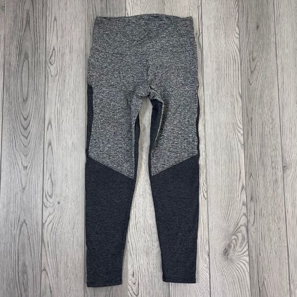 Onzie Women Size L Gray Colorblock High Rise Pullon Ankle Legging Activewear Gym - Picture 6 of 9